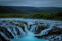 A naturally blue waterfall in Iceland x 