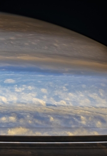 A near-infrared false color view of Saturns northern hemispheric clouds as seen by Cassini in June 
