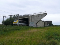 A never finished railway bridge in Varsenare Belgium Built in  demolished in  