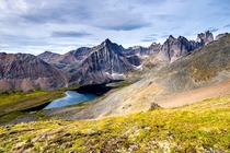 A nice view of Grizzly Lake in Yukon Territory Canada from a trail called Glissade Pass 