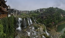 A panorama of Furong Ancient Town Hunan Province China 