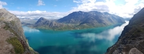 A panorama shot from Besseggen Norway OC 