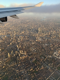 A photo I took of London whilst flying to Heathrow Airport