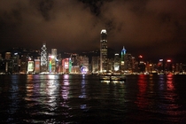 A photo of Hong Kongs skyline at night I took a few years back