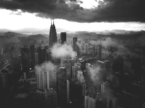 A Photo of Kuala Lumpurs Petrona Towers as Taken from KL Tower