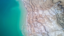 A photo of the dead sea shrinking years after year  X  px 