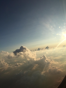 A picture I took of the sky from the plane I was on during a flight from Maine to Wisconsin