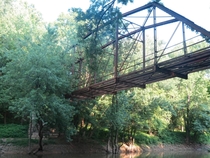 A pretty unique iron truss bridge near Leavenworth Indiana Its deck was removed when abandoned in the s full album in comments 