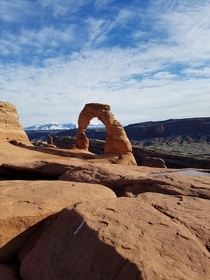 A quiet day at Delicate Arch in Arches National Park Utah 