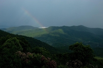 A rainbow after a small storm on Mt Pisgah North Carolina 