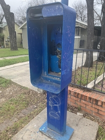 A random phone booth in a neighborhood San Antonio Texas