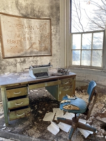 A Rather Pretty Desolate Typewriter in an Abandoned New England Mental Asylum