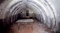 A room inside an underground bomb shelter