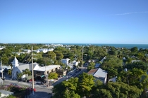 A shot over the streets of Key West Florida
