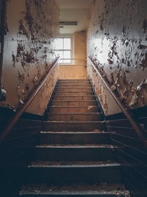 A slowly decaying flight of stairs at Whitchurch Hospital Wales