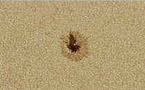 A small sunspot larger than Earth