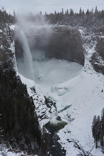 A snowy Helmcken falls Clearwater British Columbia 