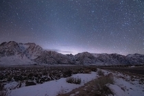 A starry night over Mt Whitney and the Eastern Sierras in California  instagram liamsearphoto