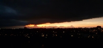 A storm coming at sunset Prague last night