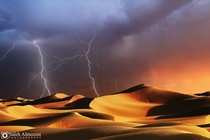 A storm over the deserts of Saudi Arabia  photo by Saleh Almozini
