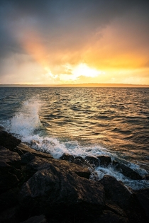 A Stormy Sunset on the shores of Discovery Park - Seattle WA 
