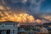 A sunset storm saunters through Fort Collins Colorado