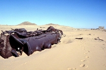 A train sits abandoned in the Arabian desert nearly  years after being ambushed by TE Lawrence
