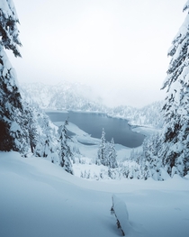 A very snowy Snow Lake Washington 