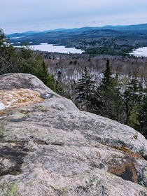 A view of Moose Lake from atop Bald Mountain upstate NY OC x