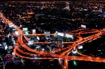A view of one of the major expressway interchanges in Bangkok Thailand
