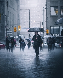 A wet day in Torontos downtown core