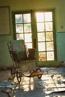 A wheelchair left to rot in a UK Hospital 