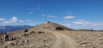 Abandoned amateur radio building on a hill in Nevada