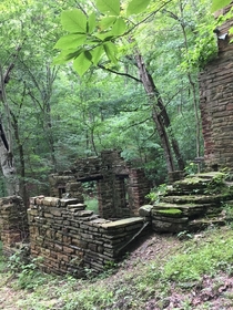 Abandoned and forgotten ruins of a stone house Indiana 