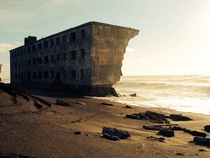 Abandoned Apartment Building on the Beach in Kamchatka Russia - 