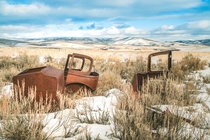 Abandoned automobiles in rural Idaho