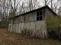 Abandoned barn in the woods outside my house