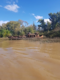 Abandoned boat in Delta del Tigre Argentina