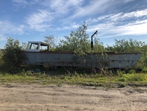 Abandoned boat in Inuvik Canada