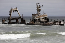 Abandoned Boat off Coast of Namibia