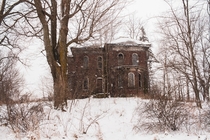Abandoned Brick Farmhouse in North Central Ohio on a Snowy Sunday 