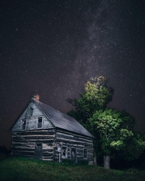 Abandoned building under the stars