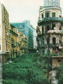 Abandoned buildings in Beirut Lebanon 