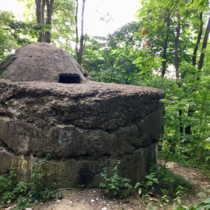 Abandoned bunker on a hilltop outside Lviv Ukraine