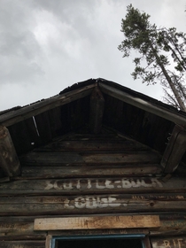 Abandoned cabin on the edge of a lake BC Canada
