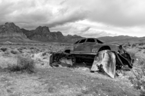 Abandoned car in the Nevada desert