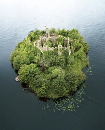 Abandoned castle on its own island