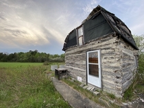 Abandoned cottage in northern Ontario farmlands Canada