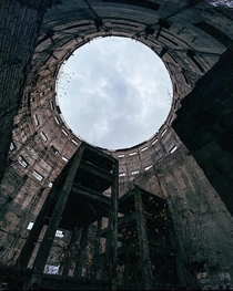 Abandoned cracking tower in Russia