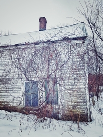 Abandoned farmhouse being overtaken by nature